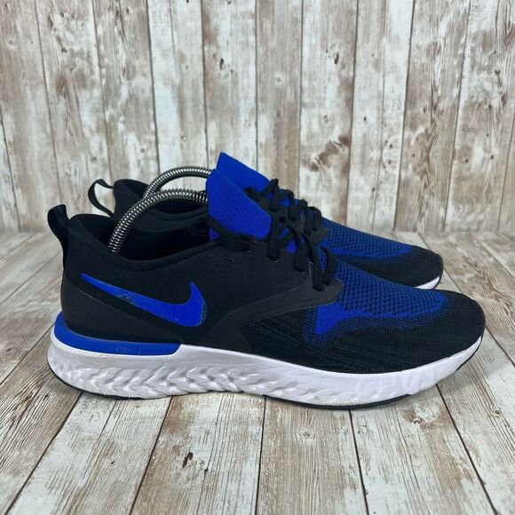Nike odyssey react 2 Flyknit black racer blue‎ Mens 10 ah1015 011 - Picture 1 of 8
